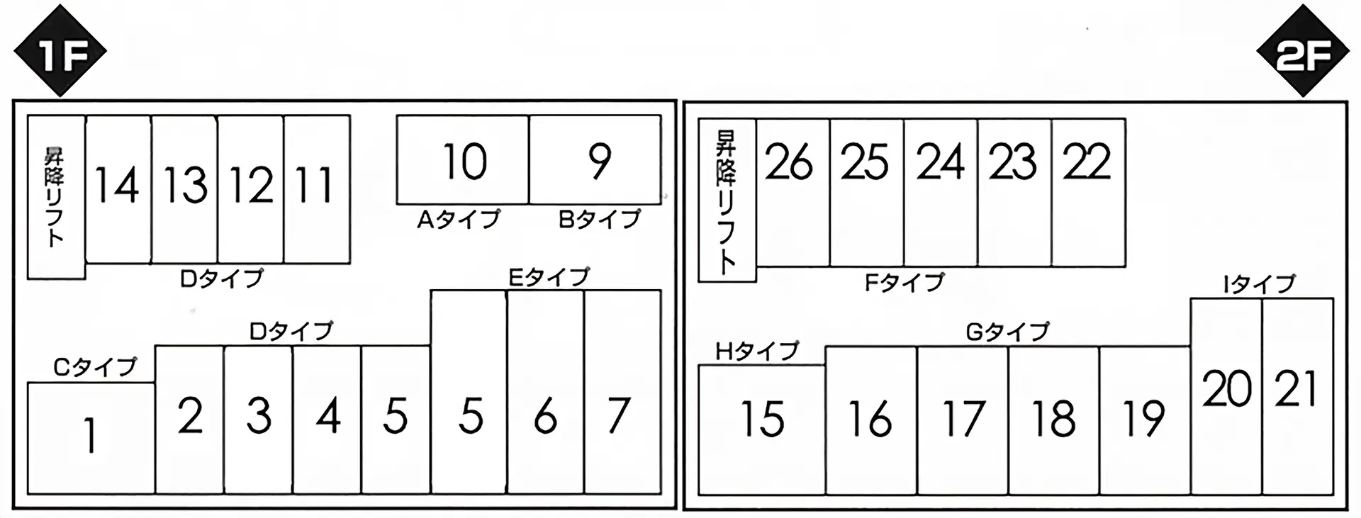 トランクルームPLUS ONE田尻店部屋タイプ
